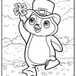 st patrick's penguin coloring image