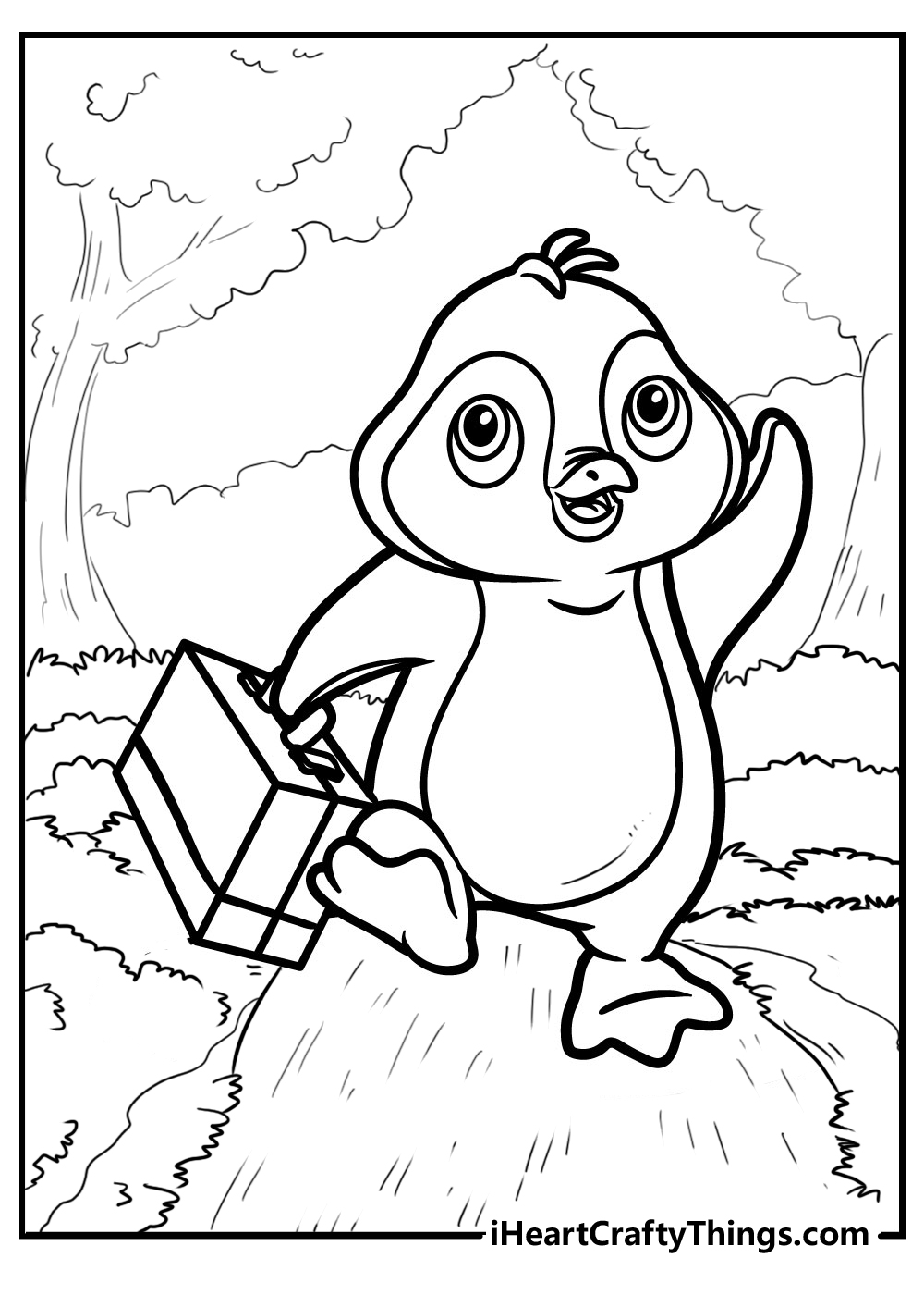 penguin colouring images free pdf