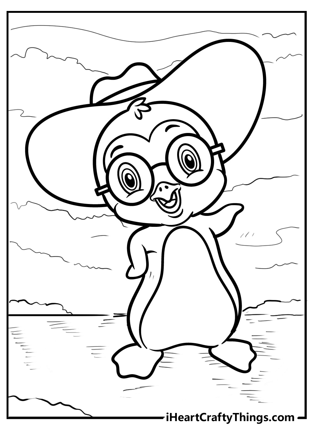 penguin coloring images download pdf free