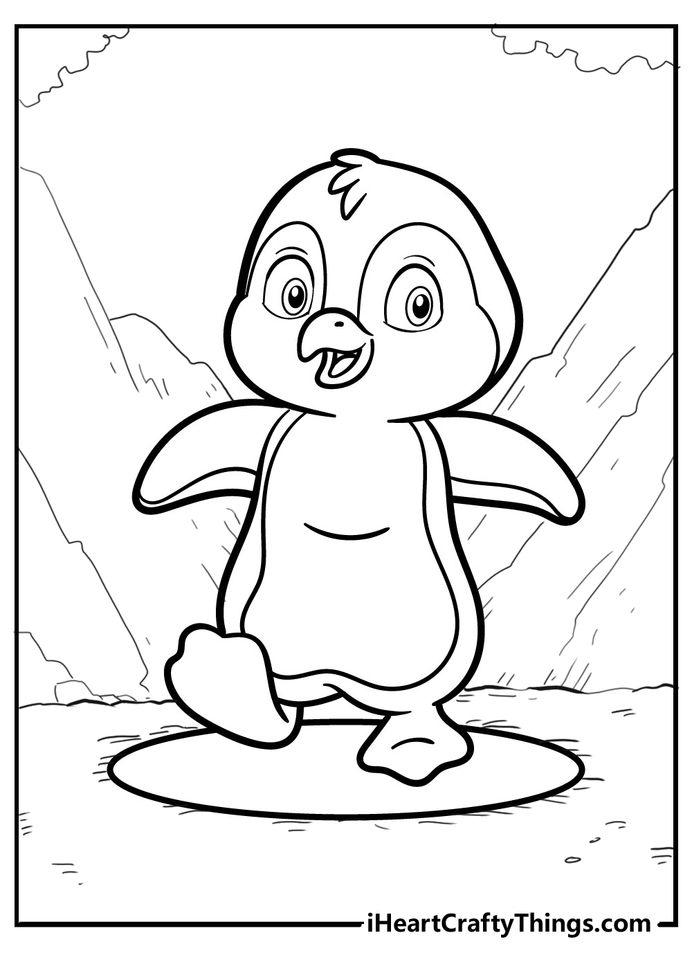 penguin colouring pages for kids
