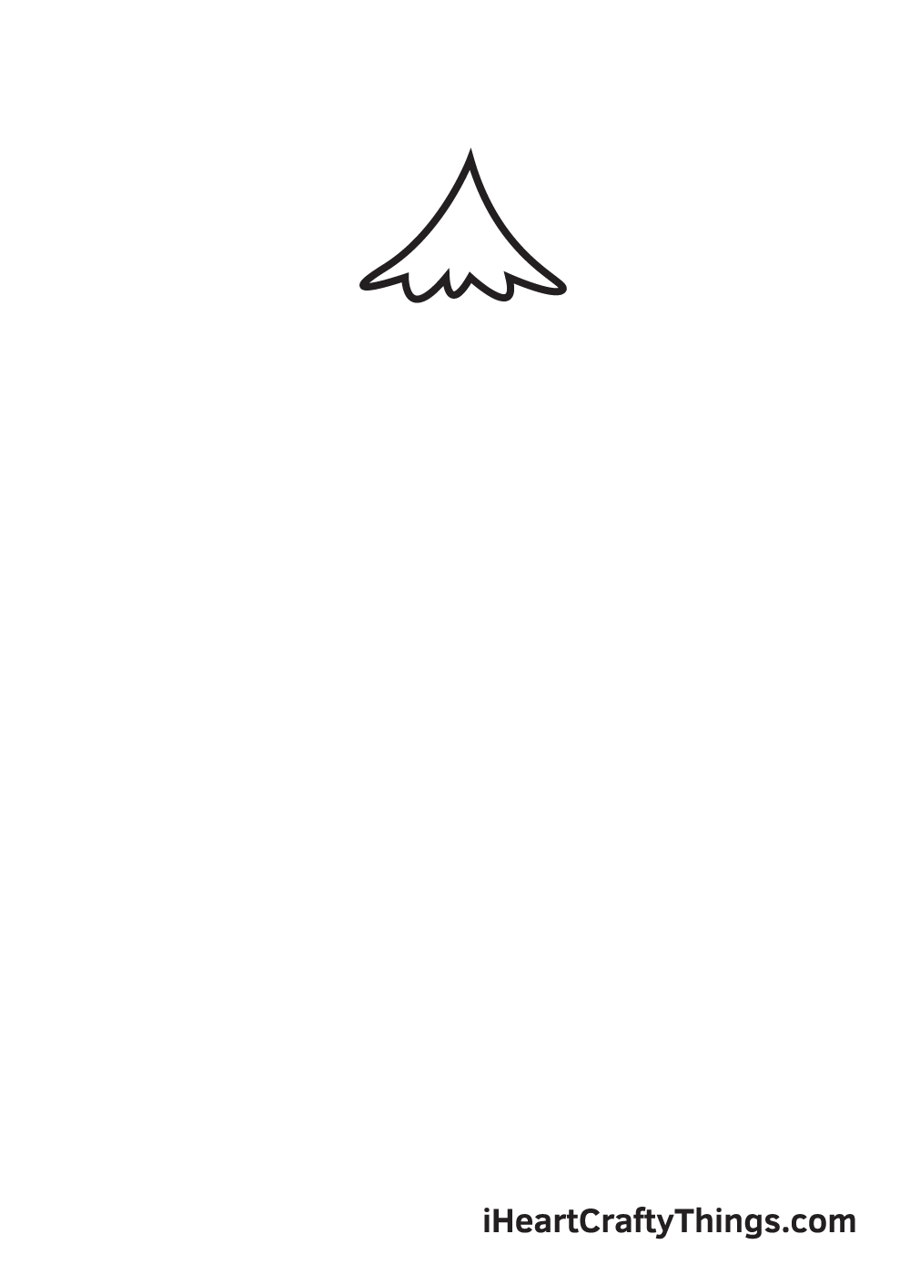 pine tree drawing step 1