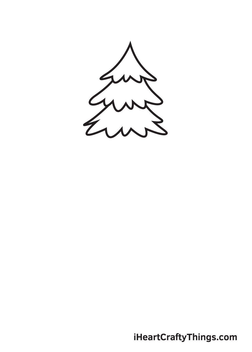 pine tree drawing step 3