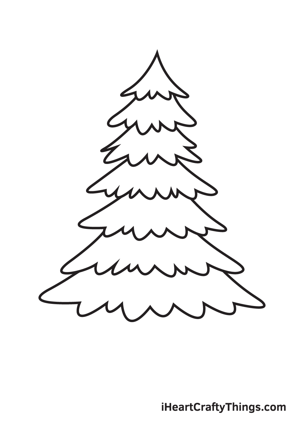 pine tree drawing step 7