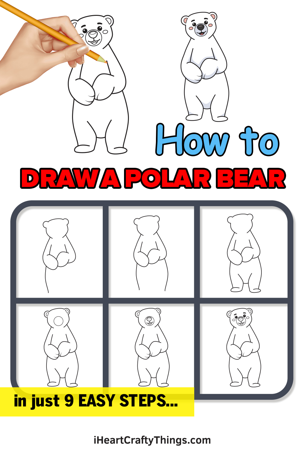 how to draw a polar bear in 9 easy steps