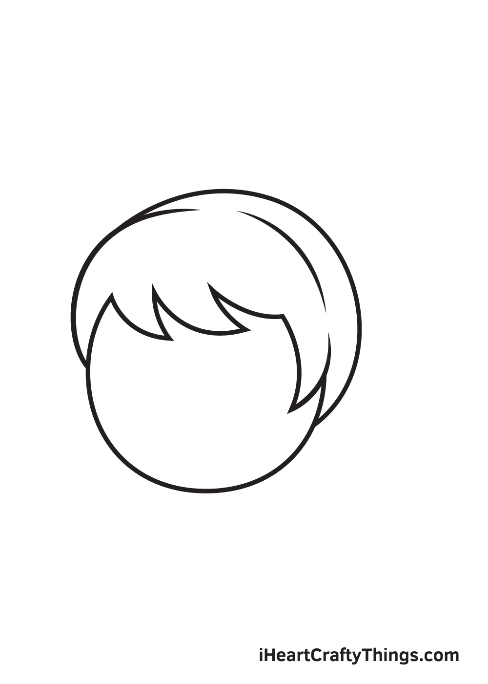 ponytail drawing step 4