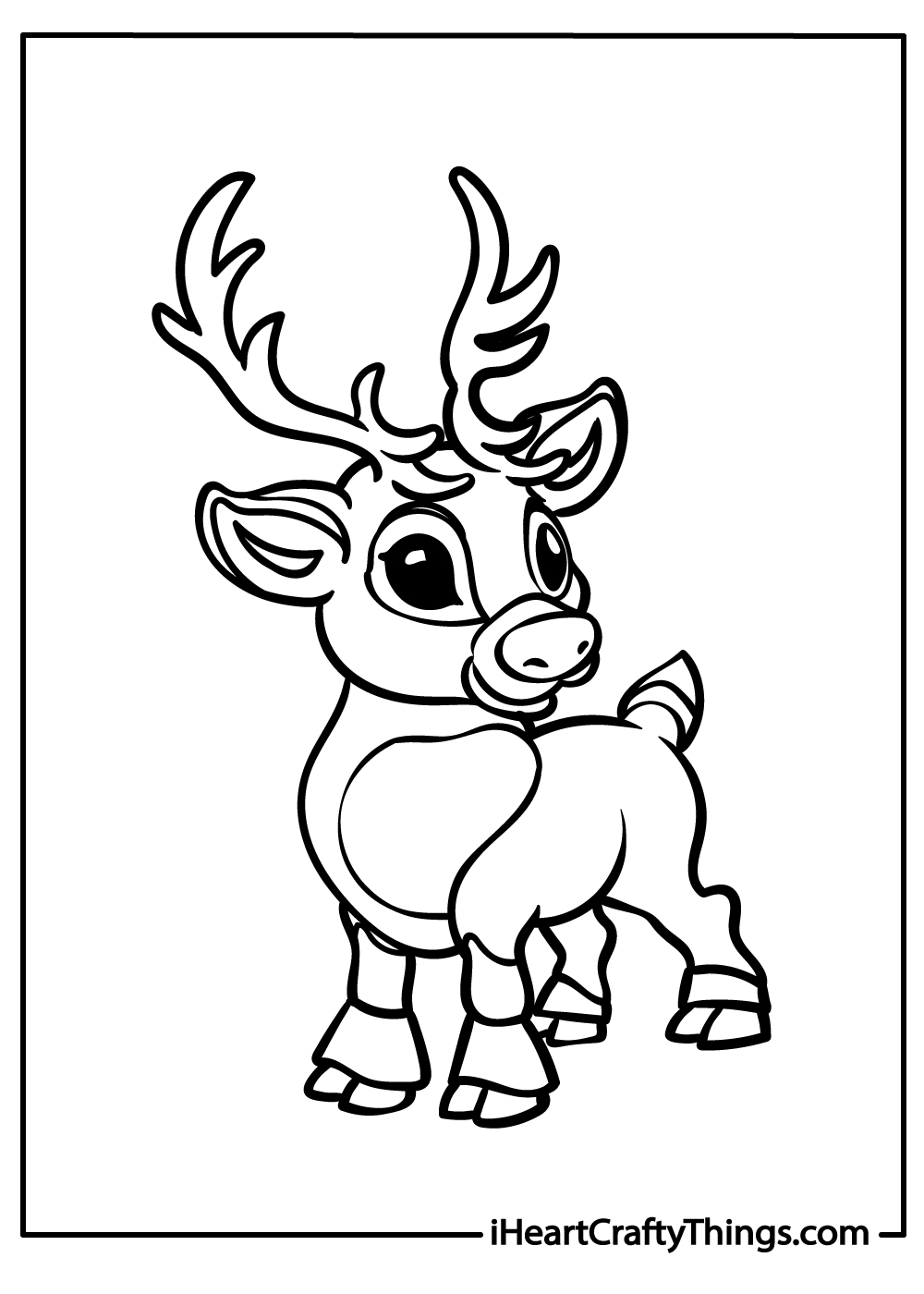 christmas reindeer coloring sheet free download