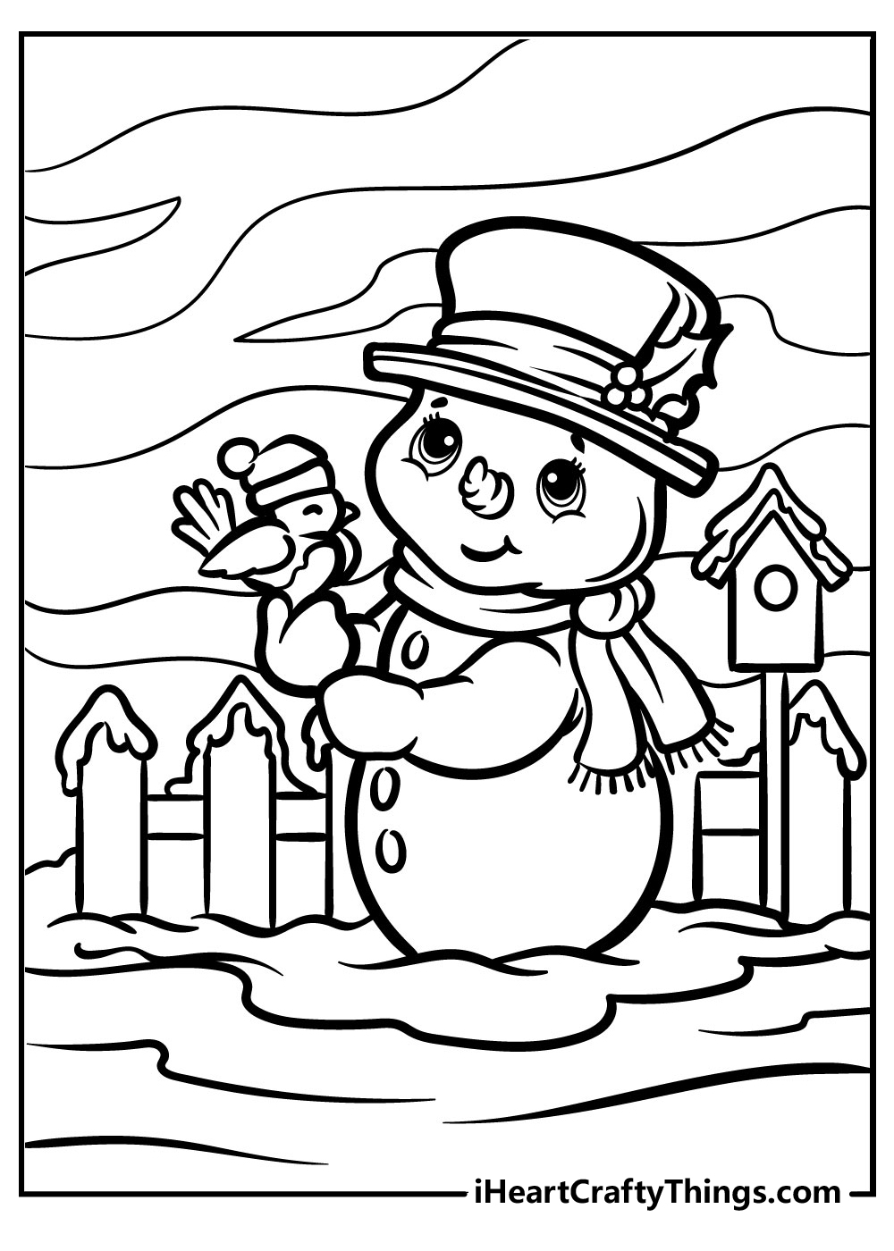 happy new year snowman coloring pages free printable