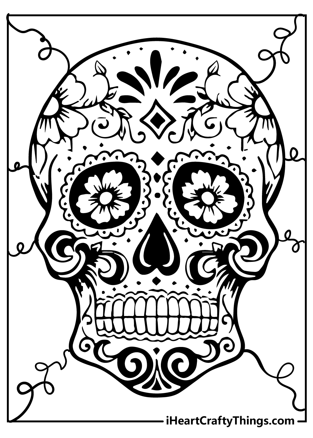sugar skull colouring pages free printable