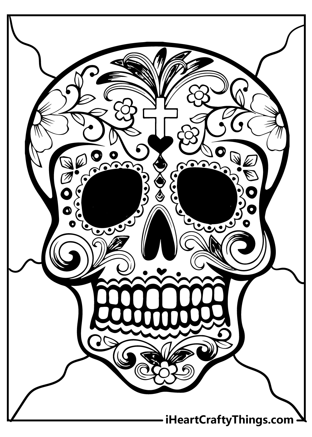 free printable sugar skull colouring sheets for adults