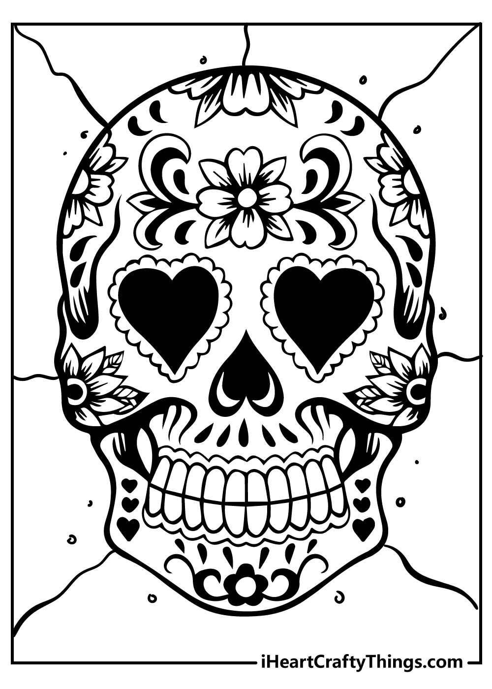 sugar skull colouring pages for kids free printable