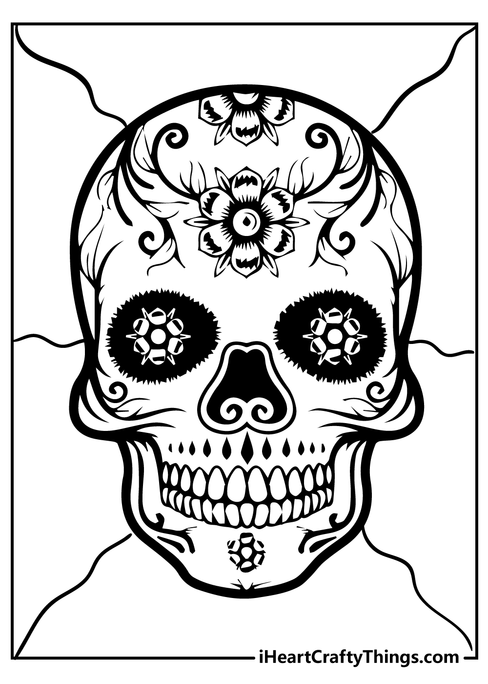 Halloween sugar skull coloring pages free printable