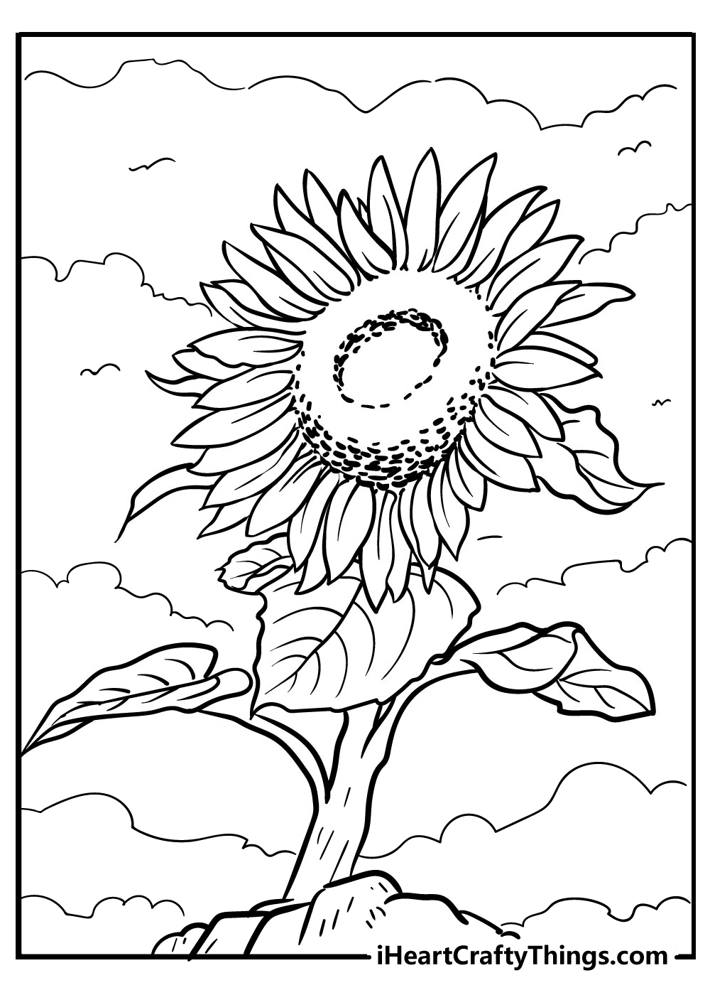 sunflower coloring images to print