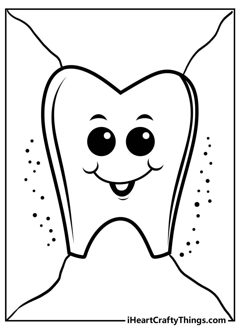 black-and-white tooth coloring printable