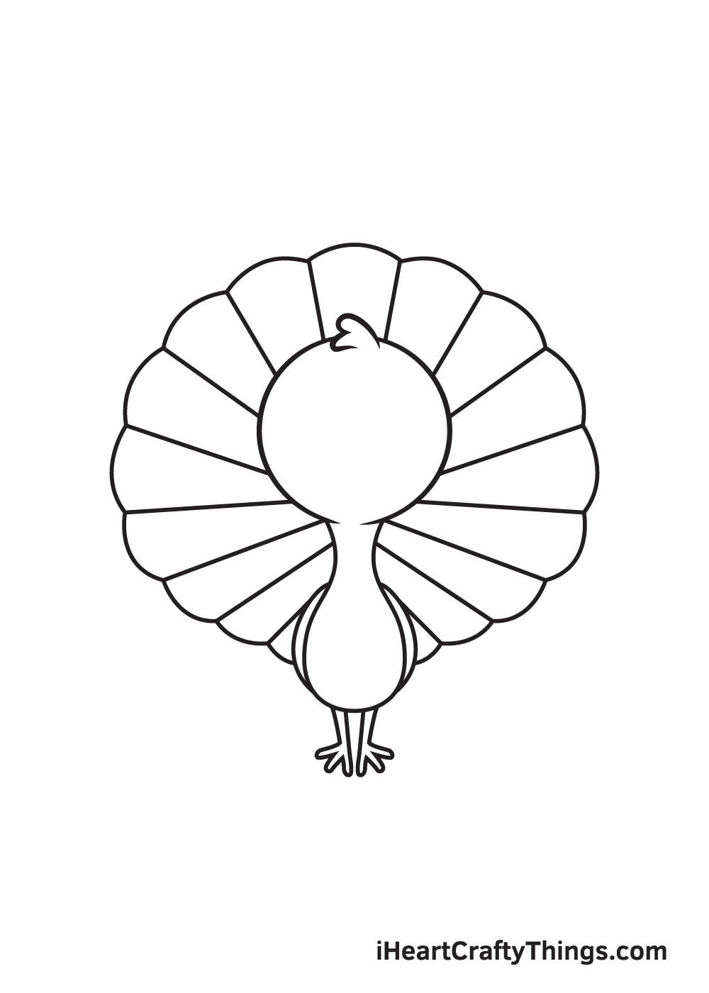 turkey drawing step 7