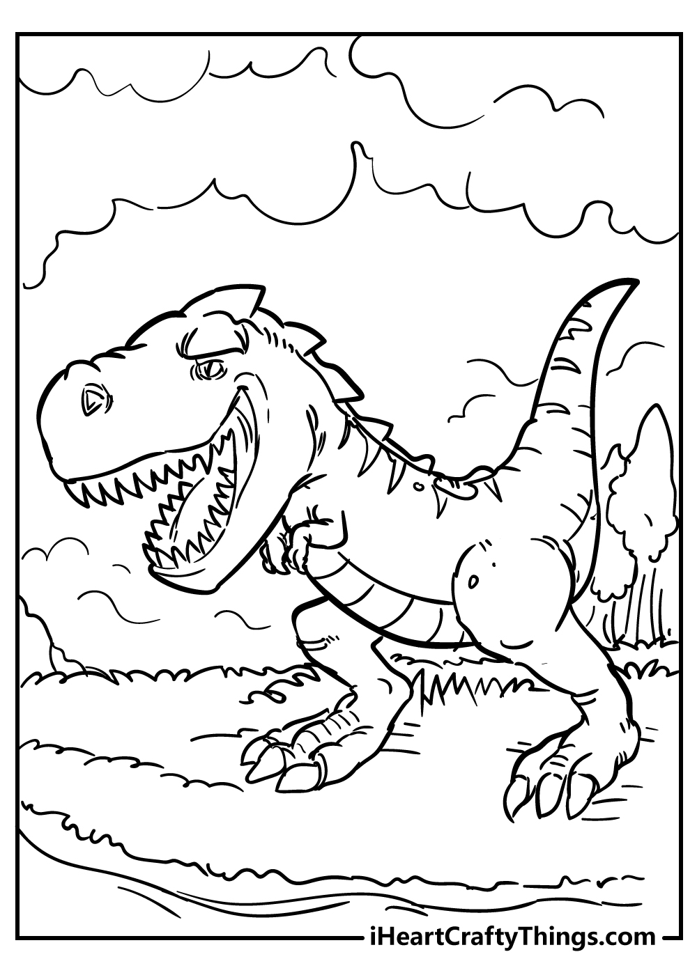 jurassic park tyrannosaurus coloring printable free pdf