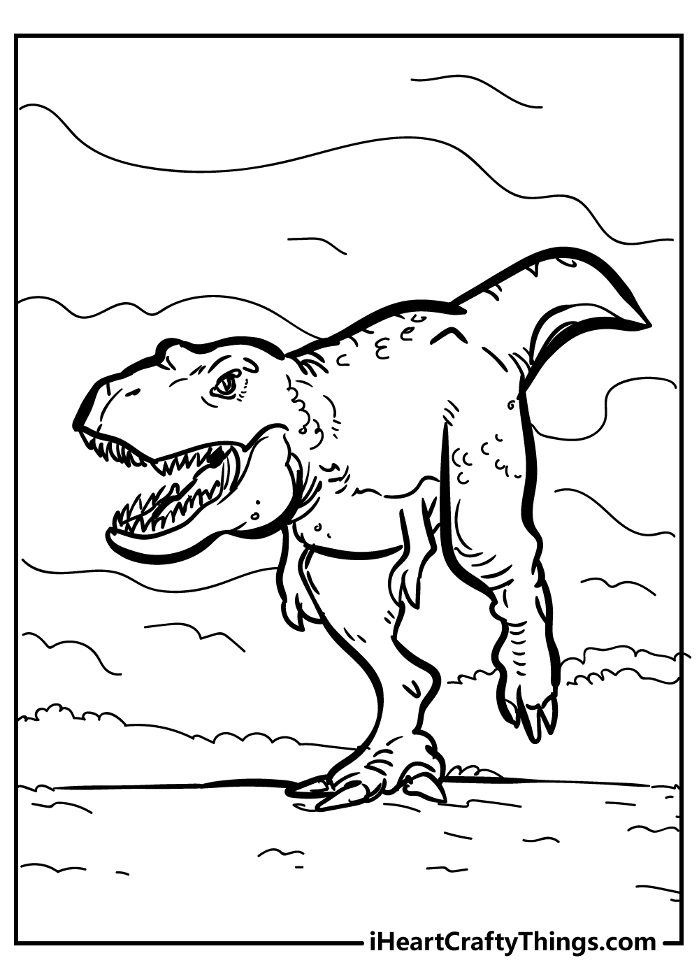 Jurassic world t-rex coloring pages for kids