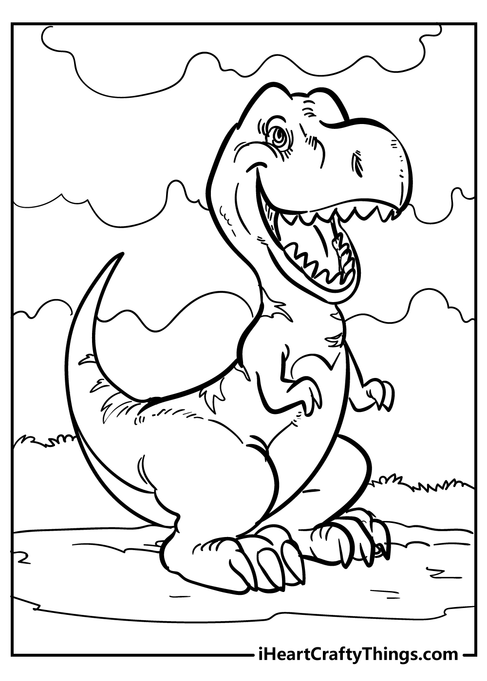 Jurassic Park T-Rex coloring page for preschoolers