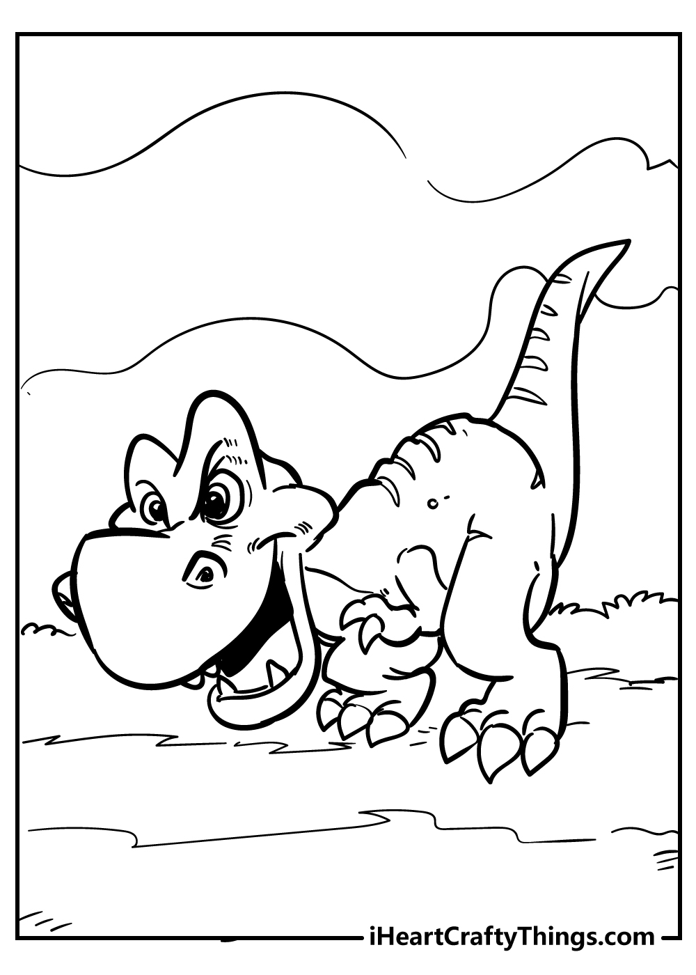 t-rex drawing coloring sheet free printable