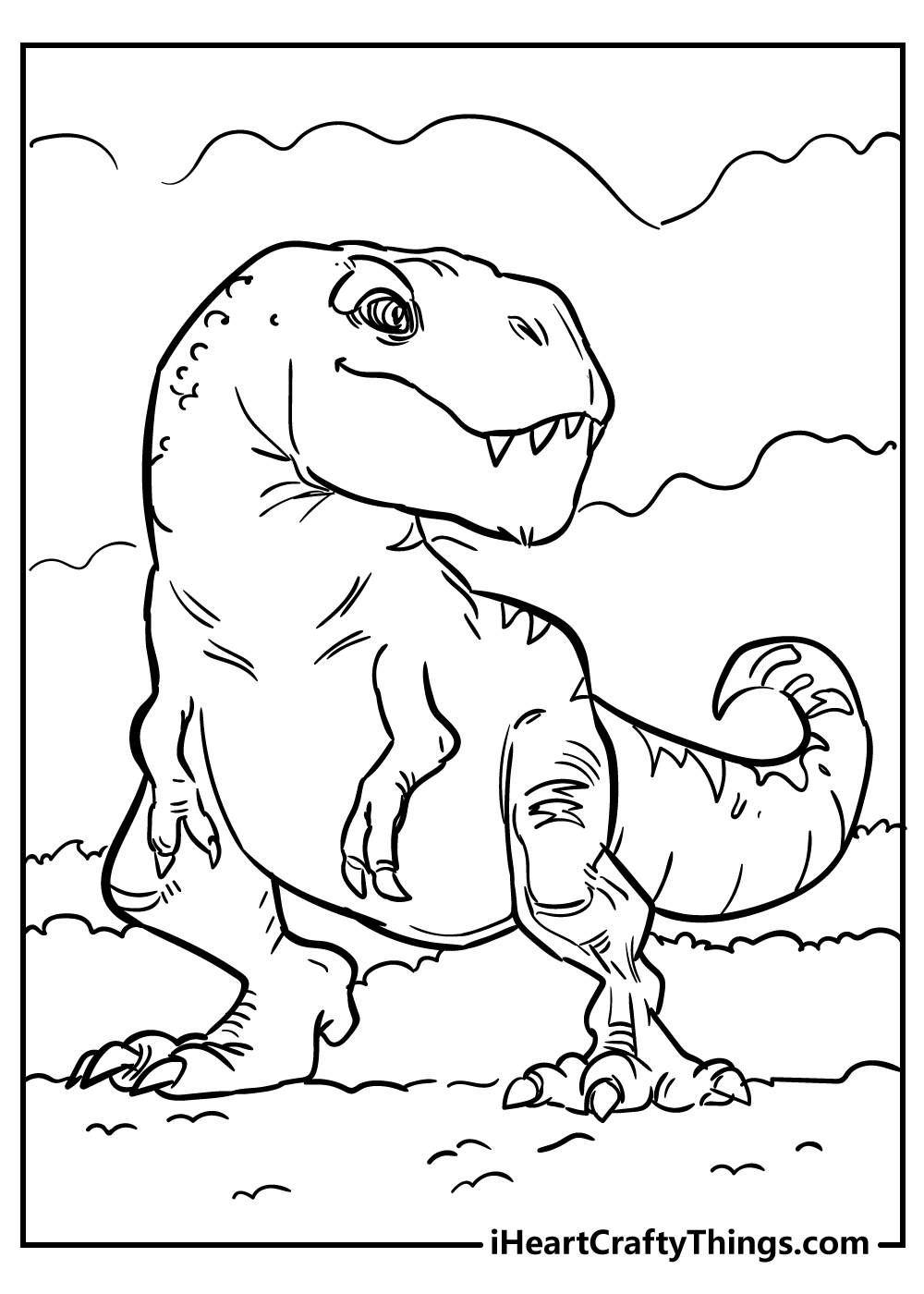 black and white tyrannosaurus coloring pages free printable