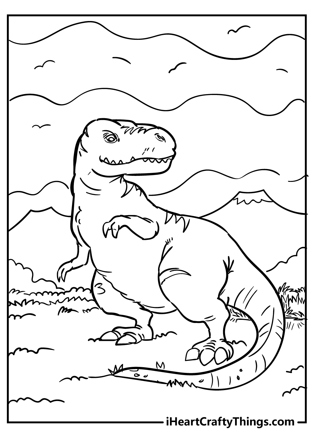 tyrannosaurus coloring book for adults free printable