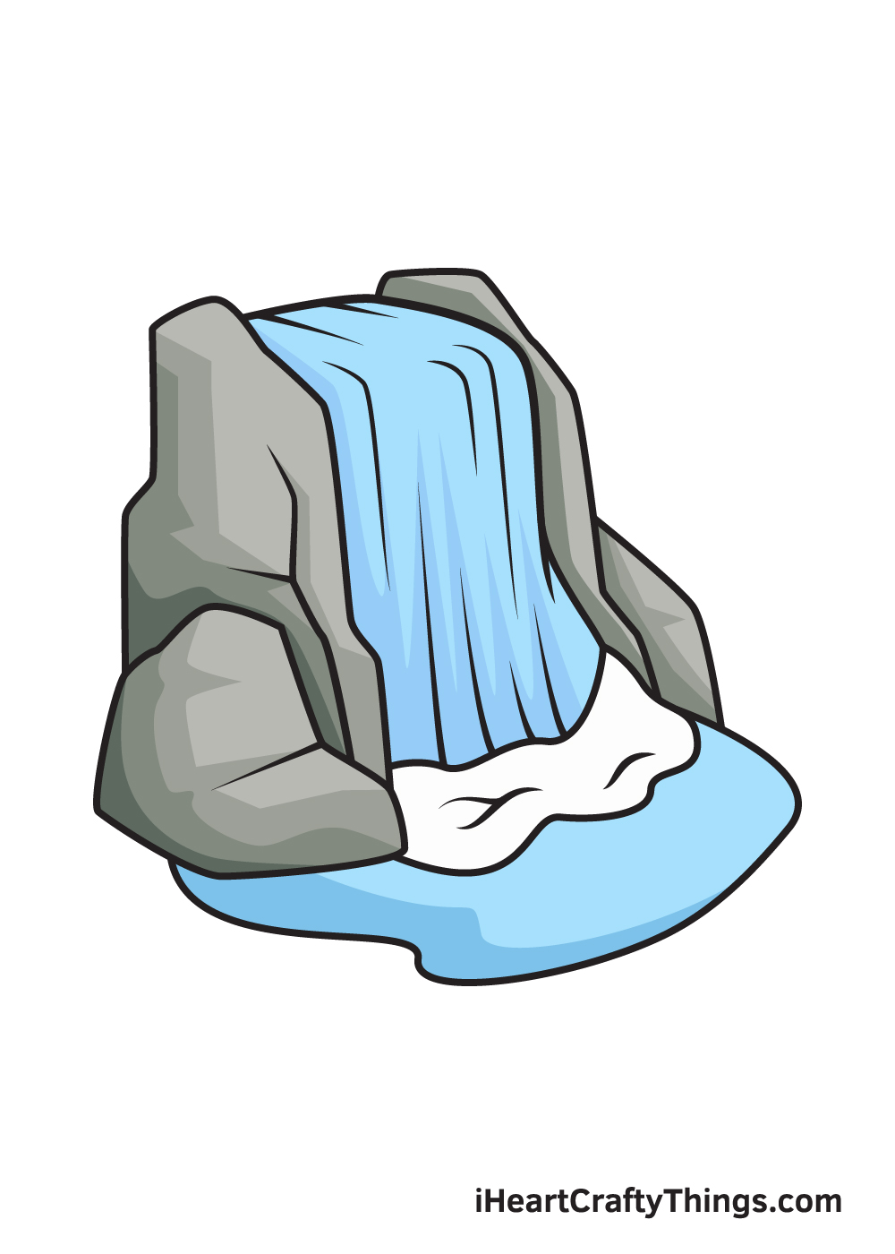 waterfall drawing 9 steps