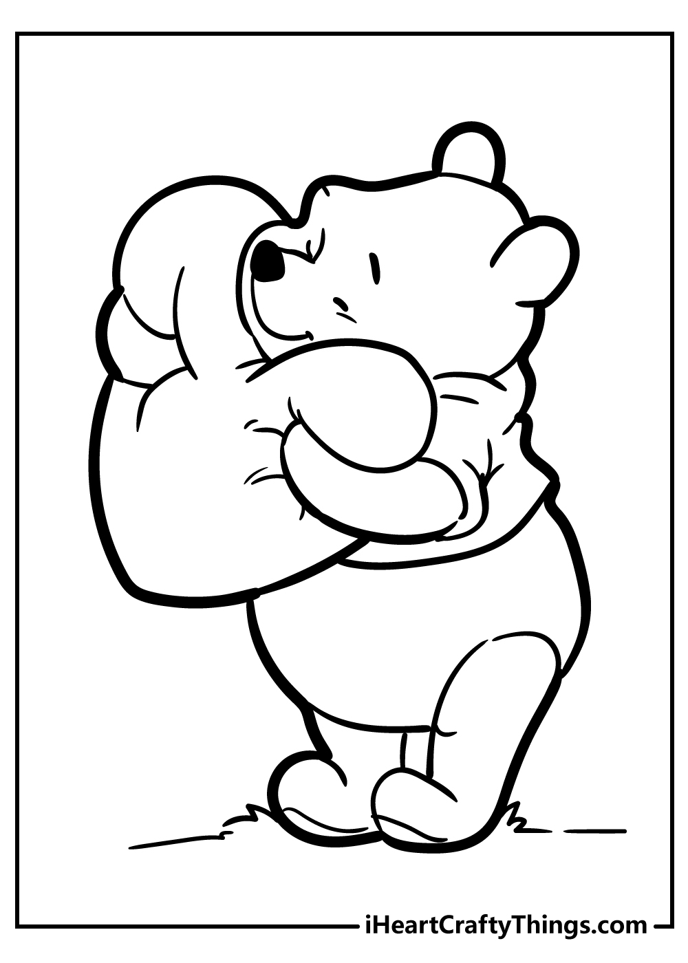 pooh bear coloring pages for kids free printable