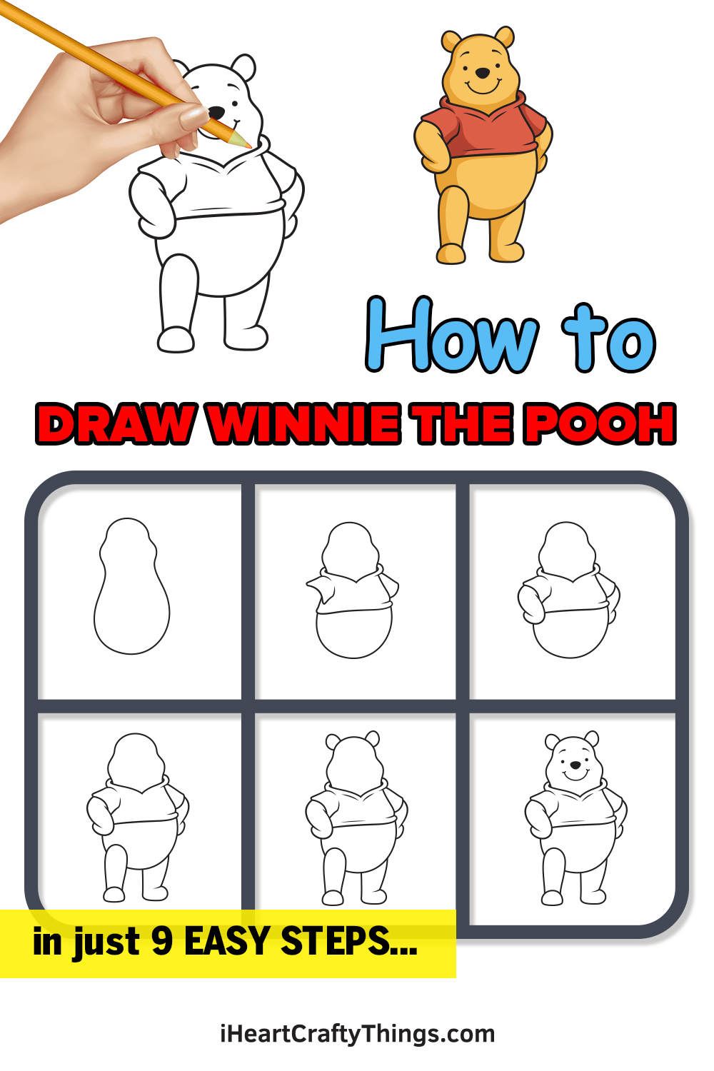 how to draw winnie the pooh in 9 easy steps