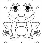 frog coloring page black and white image