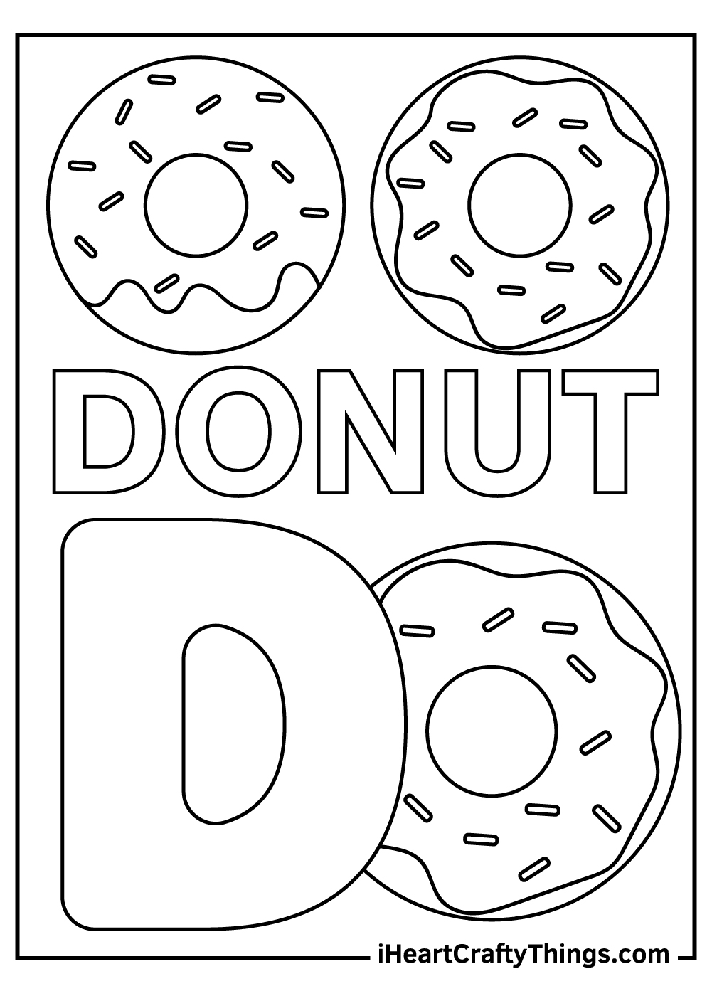 d is for donut coloring pages free download