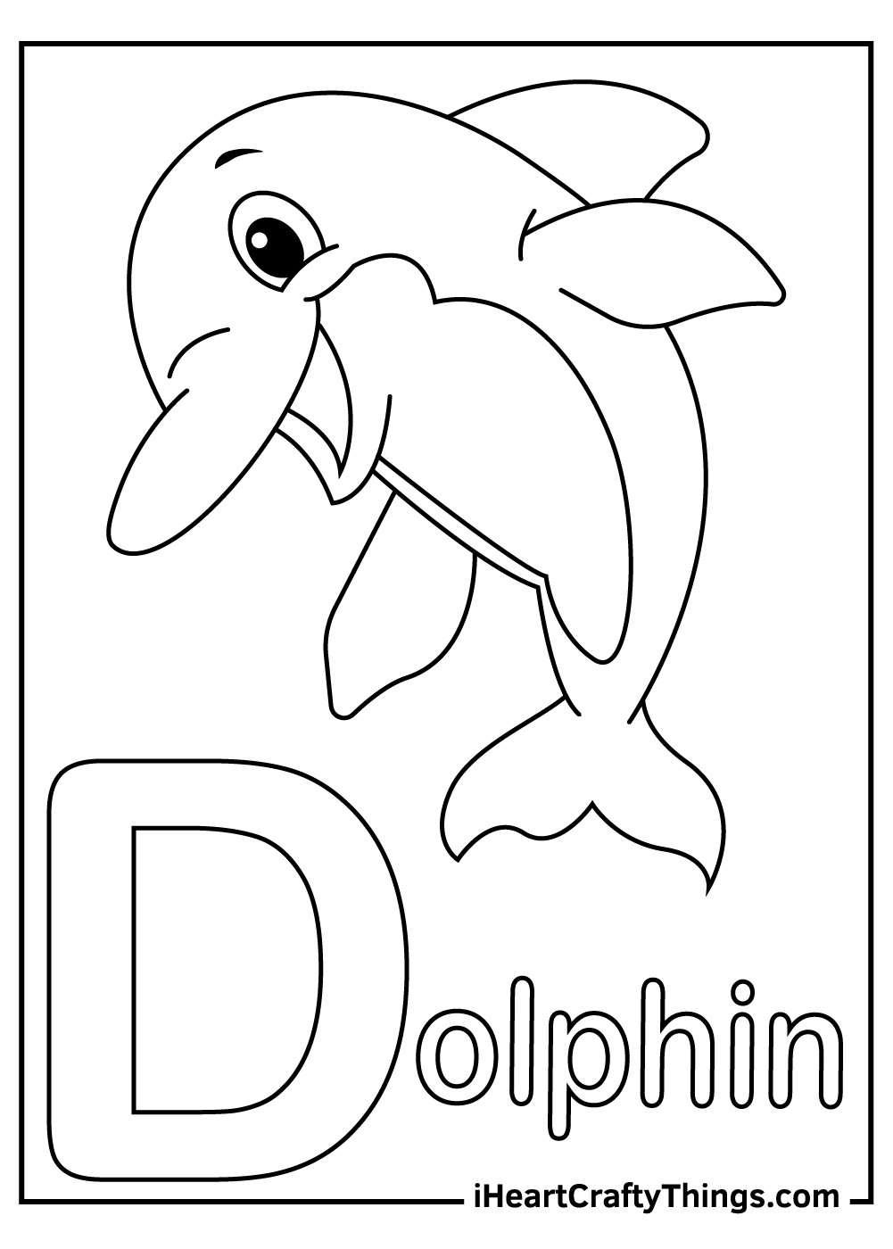 d is for dolphin coloring pages free download