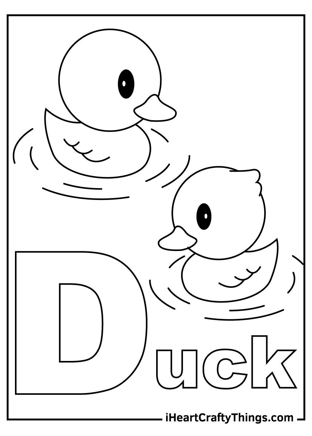 d is for duck coloring pages free printable