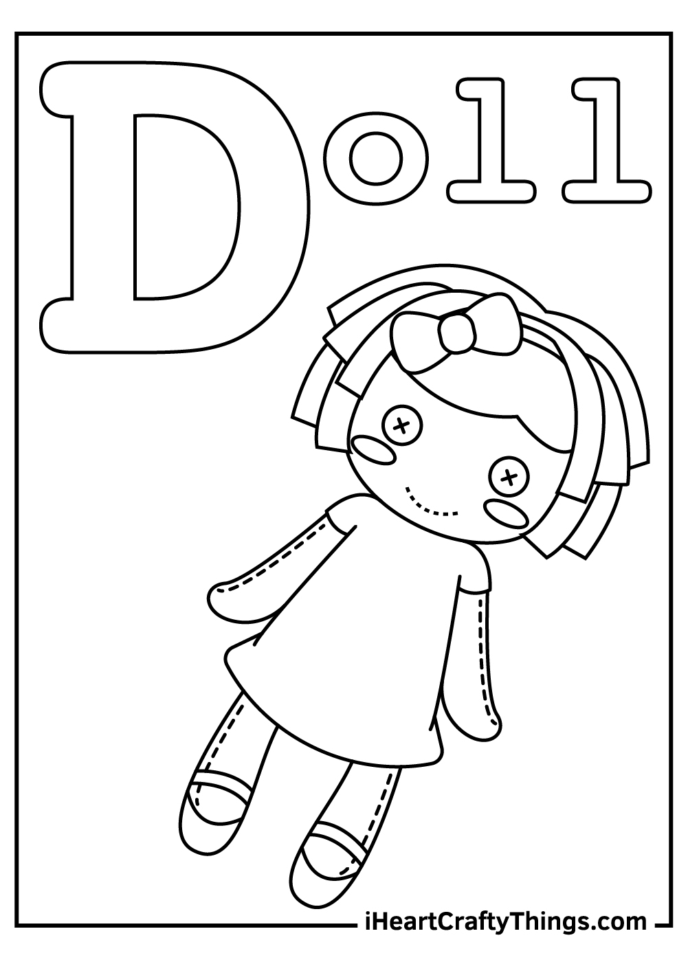 d is for doll coloring pages free printables