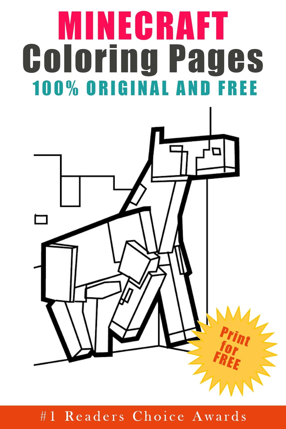 original and free minecraft coloring pages
