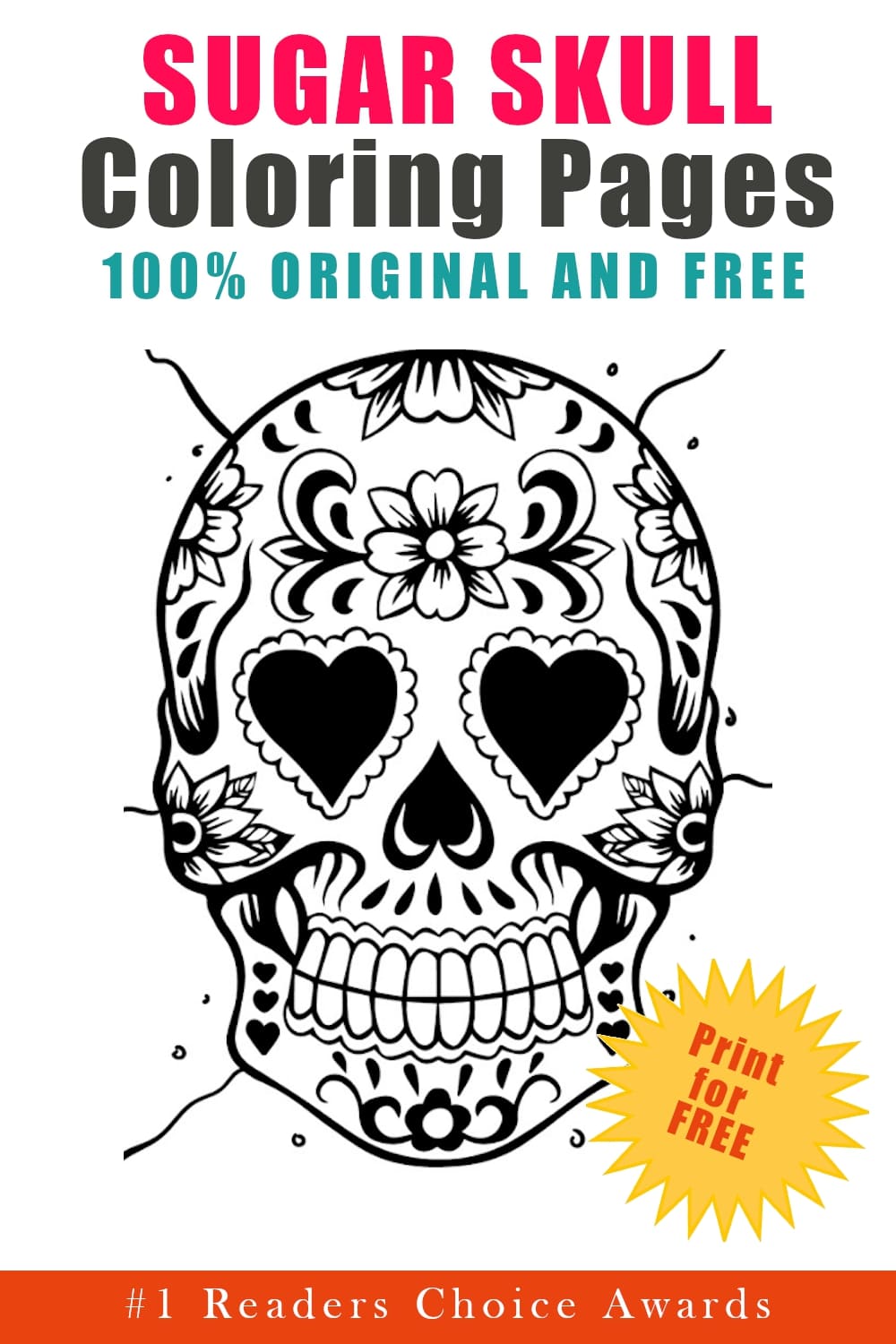 original and free sugar skull coloring pages