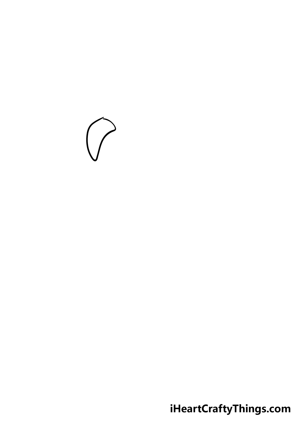 flamingo drawing step 1