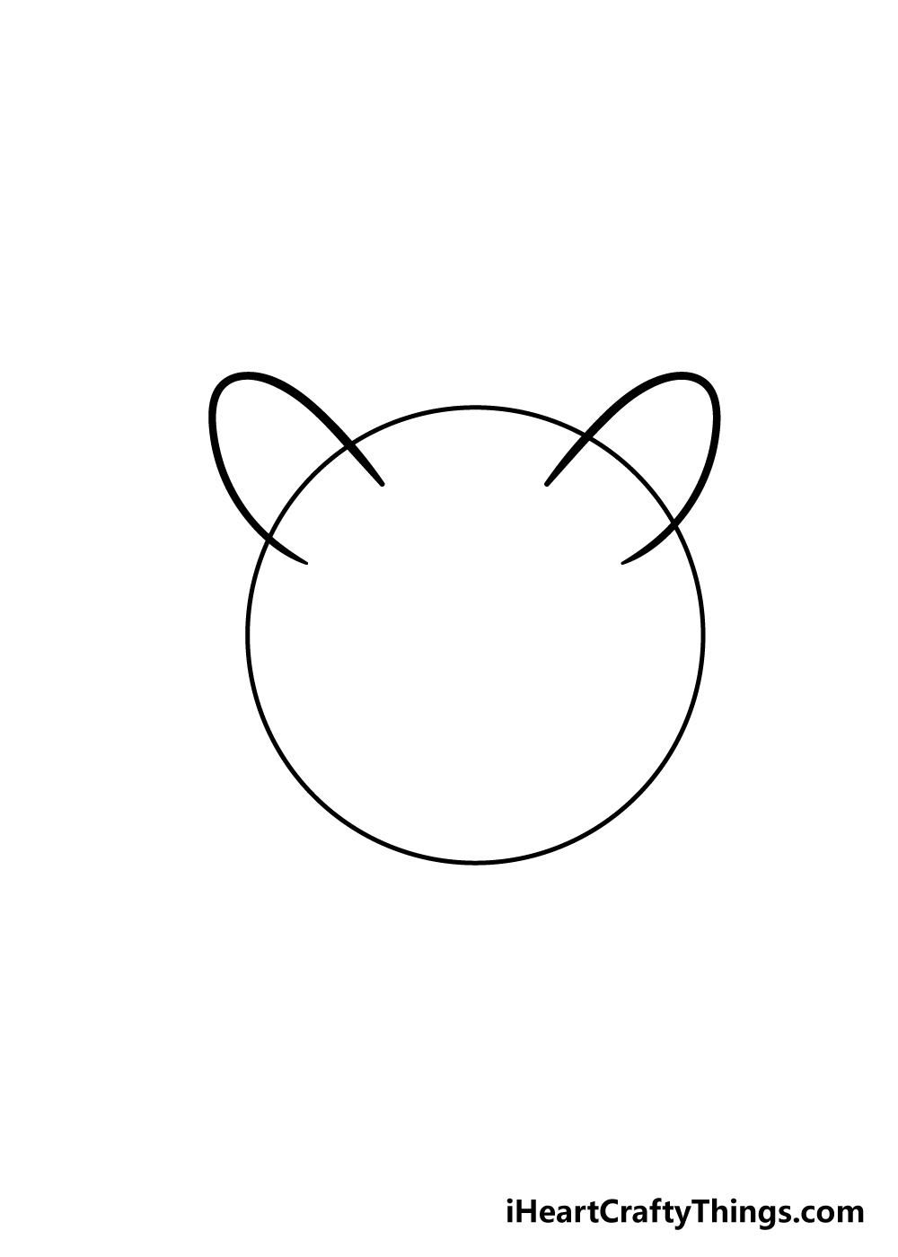 cat face drawing step 1