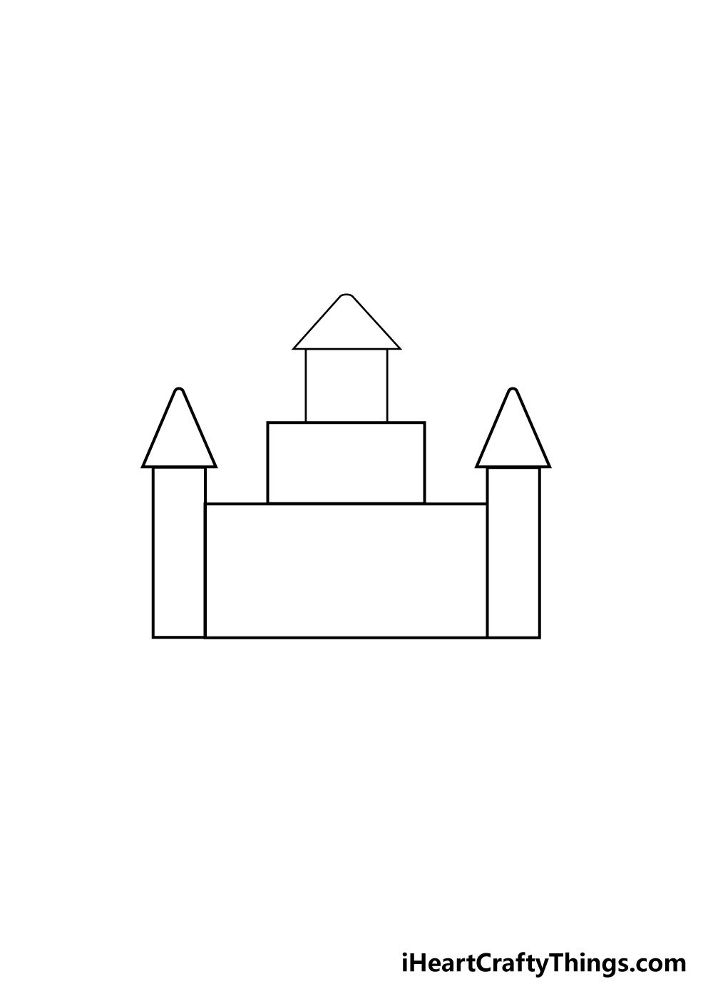 castle drawing step 2