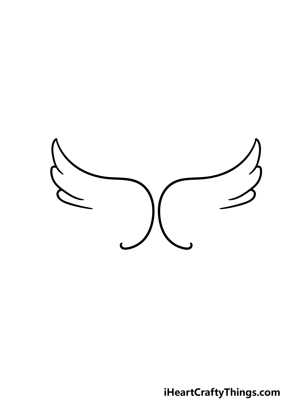 angel wings drawing step 2