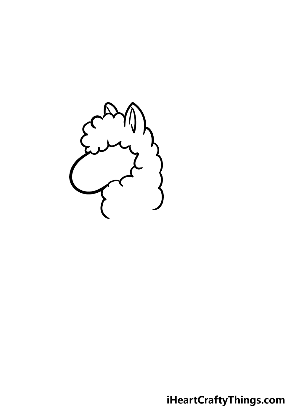 llama drawing step 2