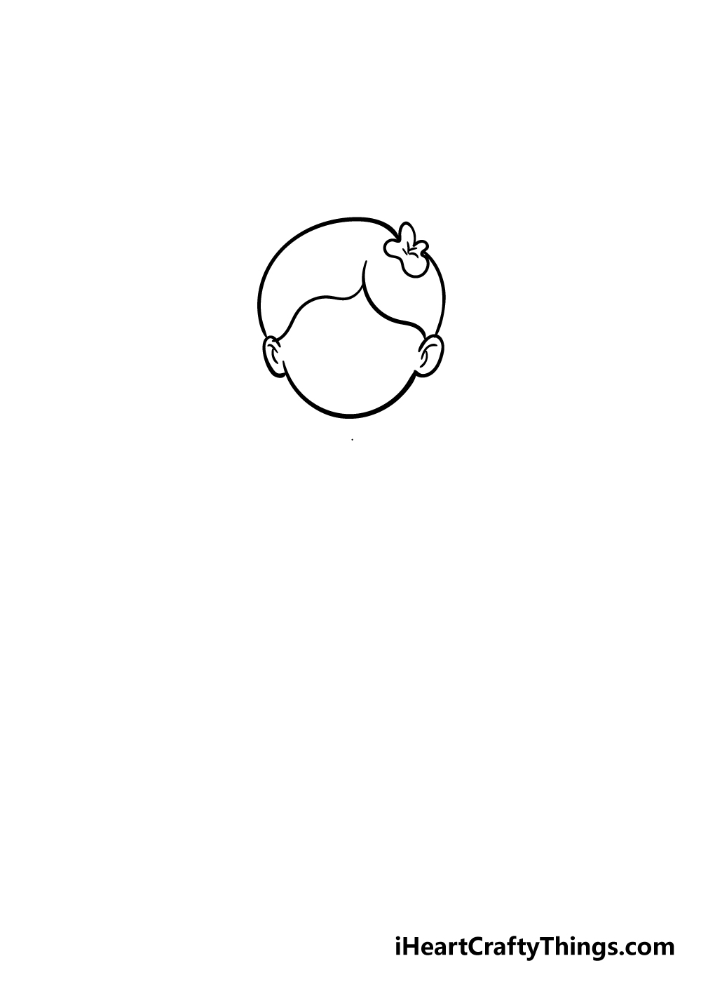 cartoon girl drawing step 2
