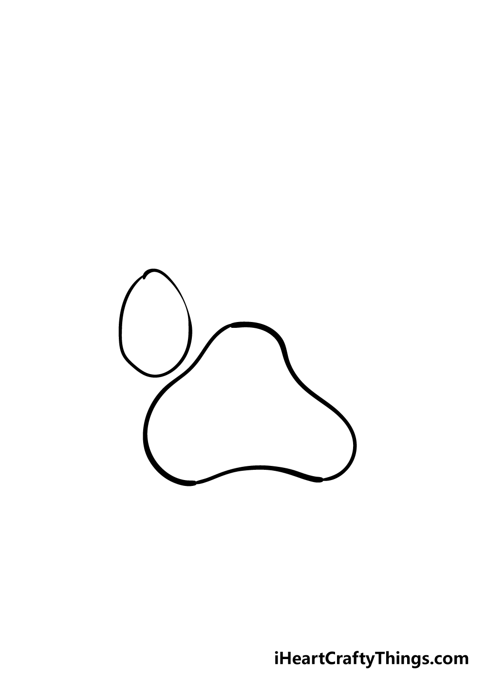 dog paw drawing step 2