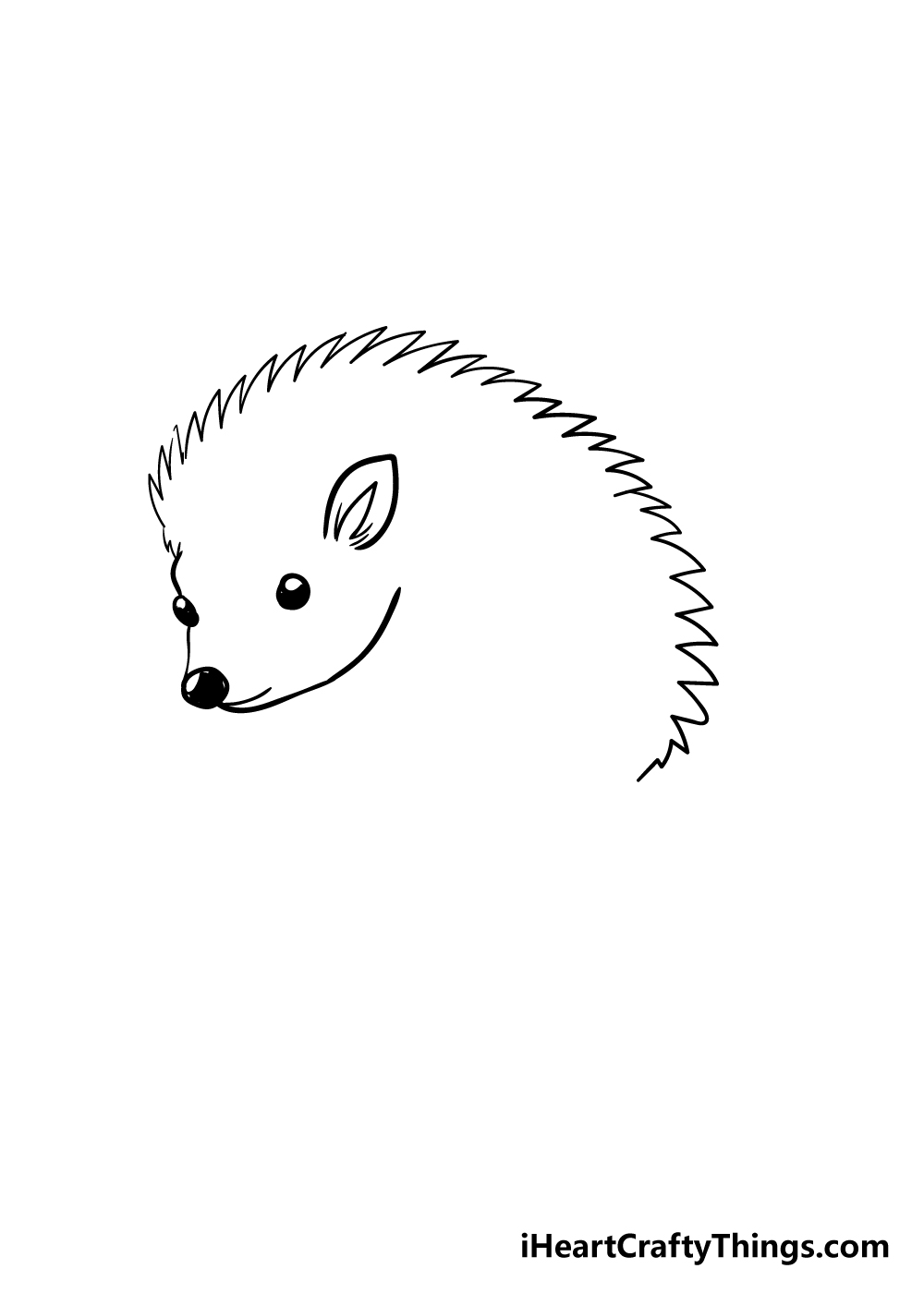 hedgehog drawing step 2