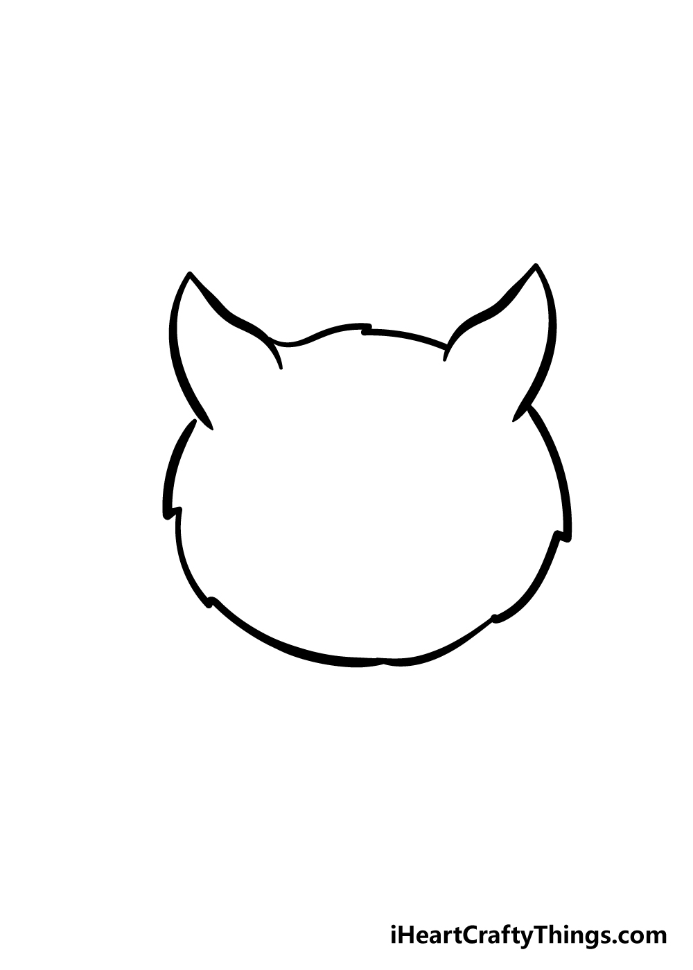 cat face drawing step 3