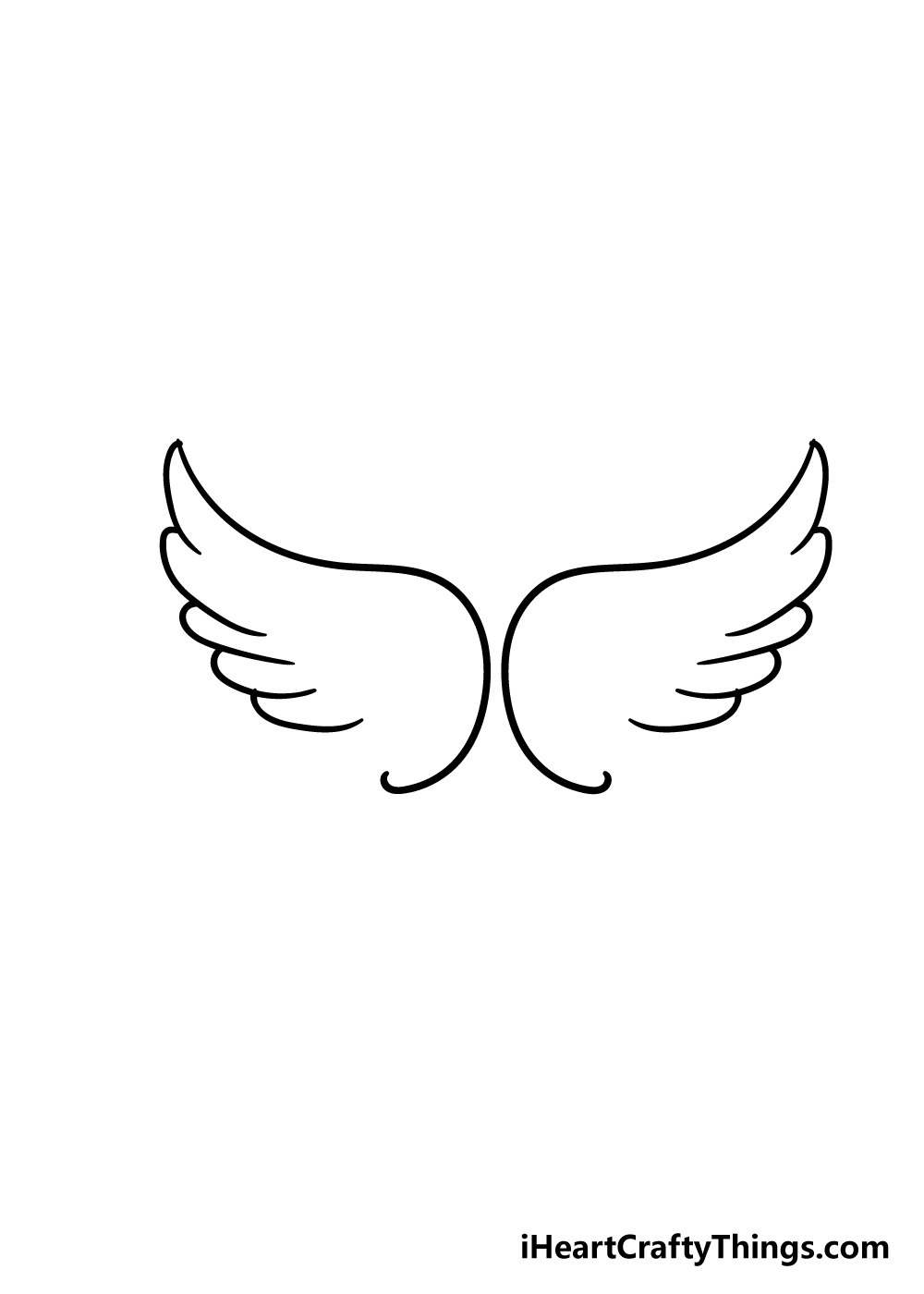 angel wings drawing step 3
