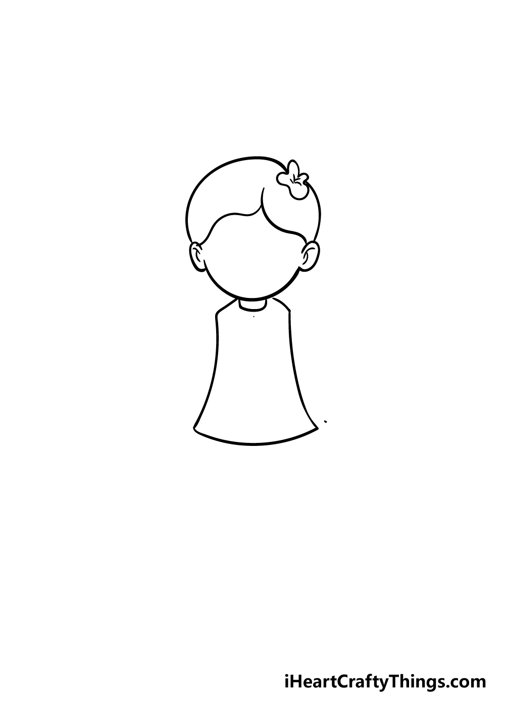 cartoon girl drawing step 3
