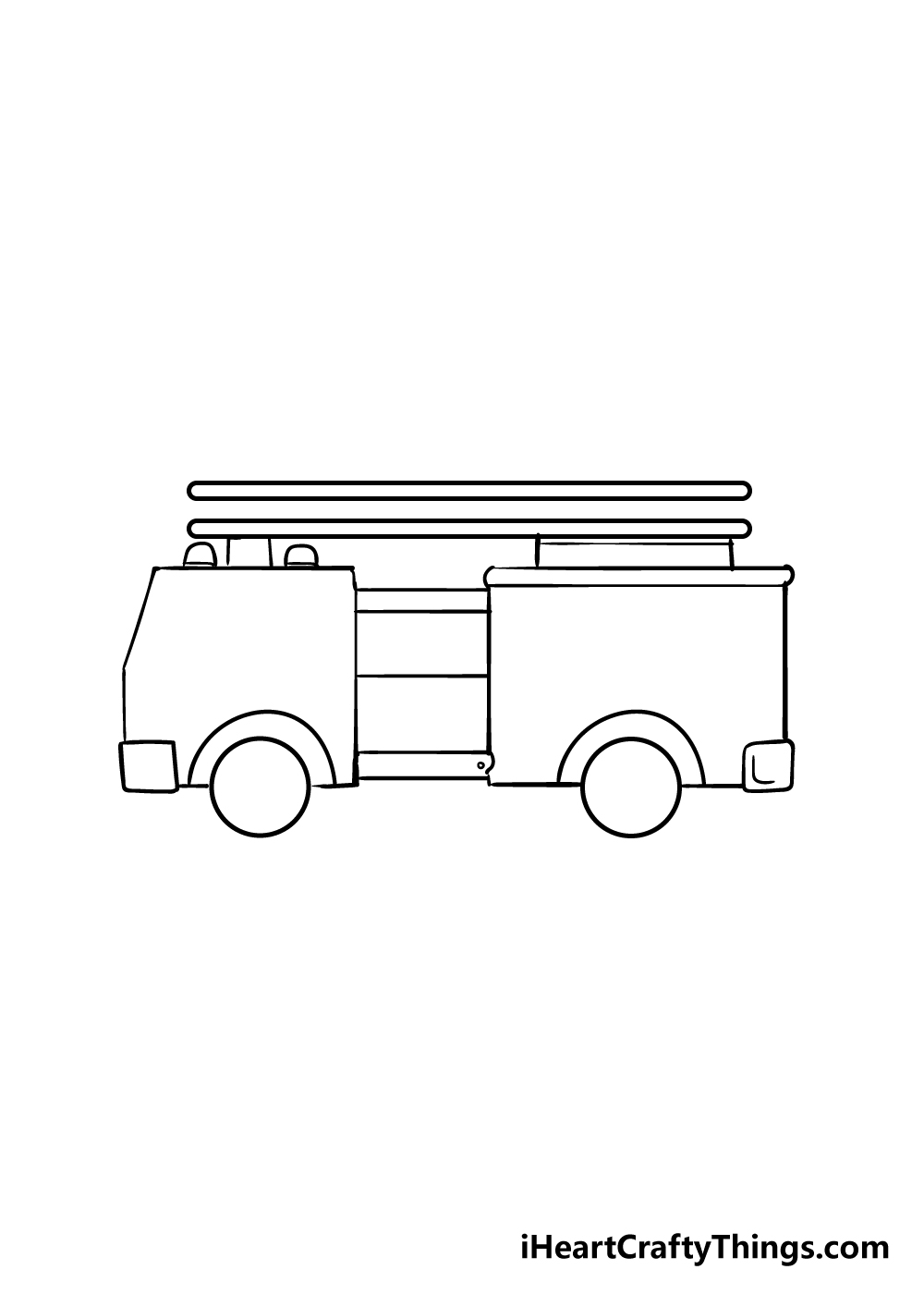 fire truck drawing step 3