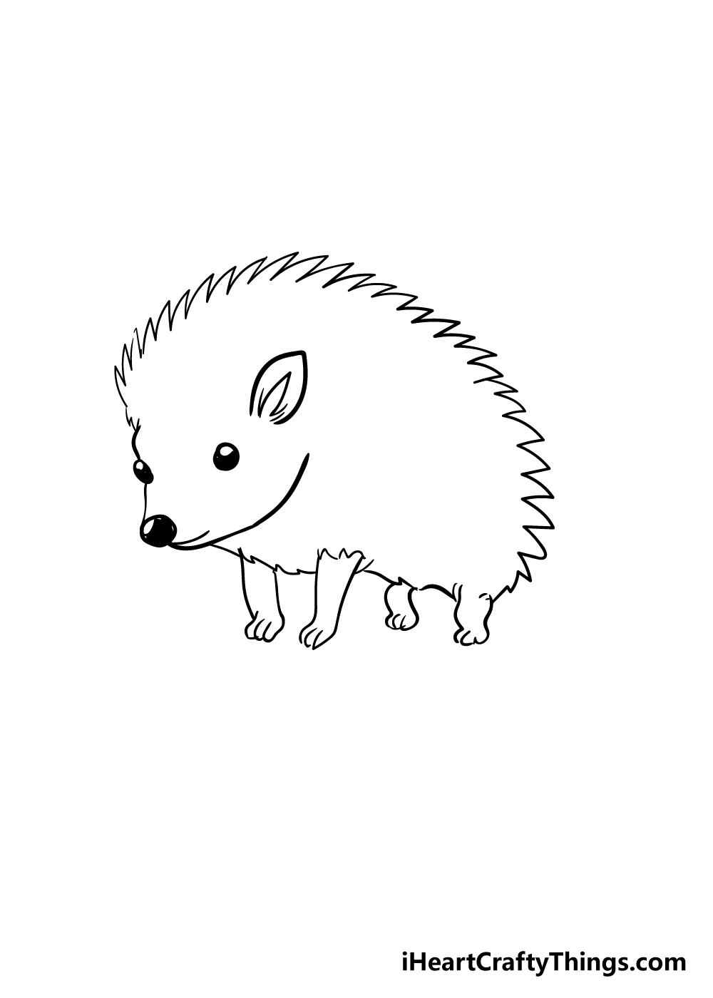 hedgehog drawing step 3