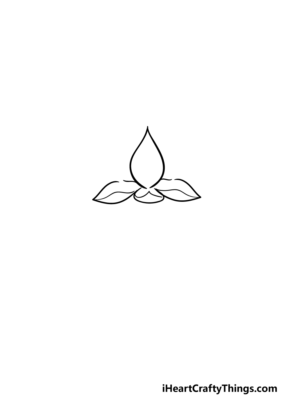 lotus flower drawing step 3 