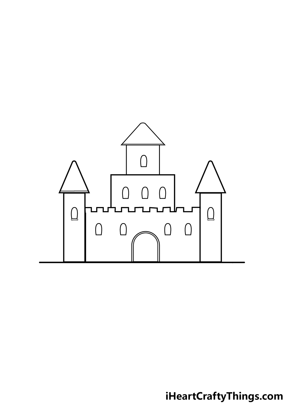 castle drawing step 4