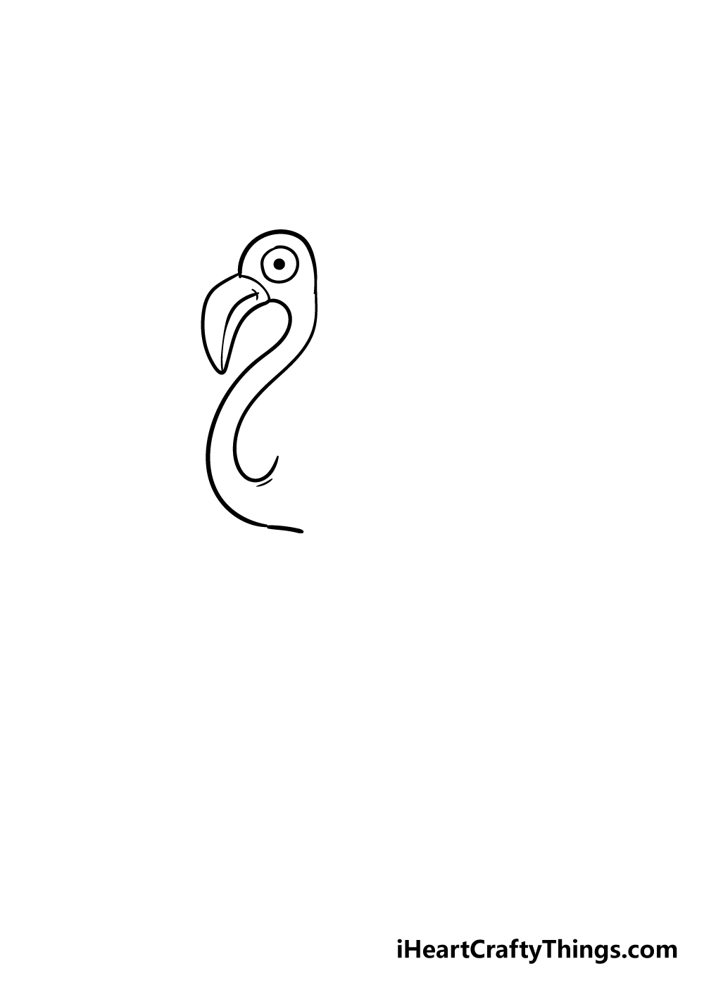 flamingo drawing step 4